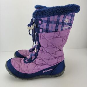 Columbia Womens Size 4 Purple Blue Omin-Grip Waterproof Winter Boots BY1366-579